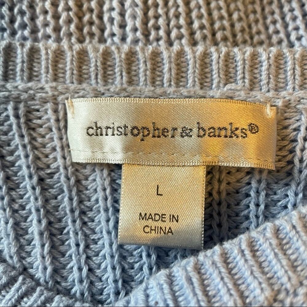 Christopher & Banks Light Blue Crew Neck Sweater - Picture 3 of 7